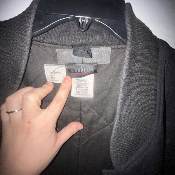 Black flame resistant winter zip up work wear extra large jacket - Picture 11 of 14